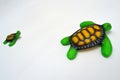 Ceramic turtles , crafts. Following leader